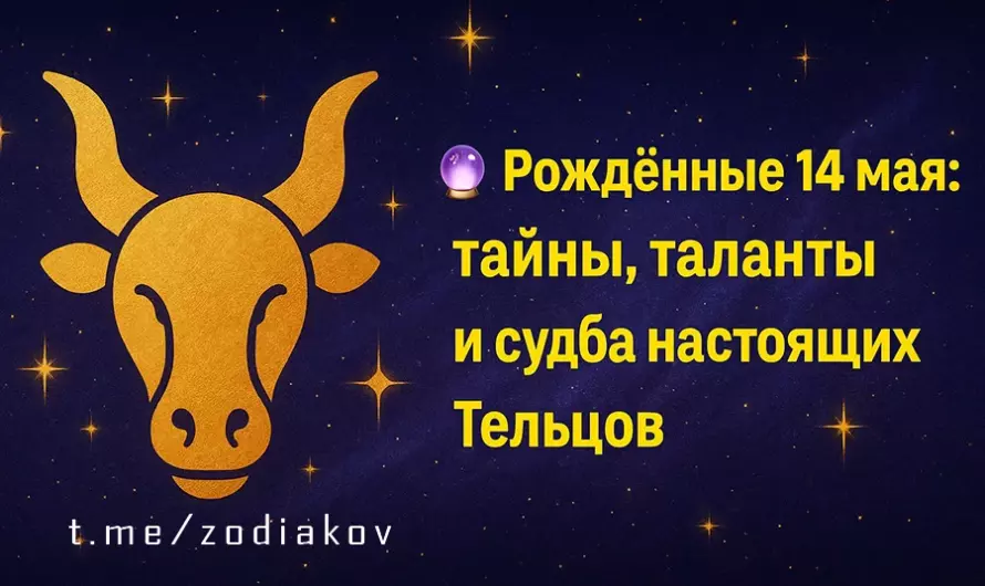 🔮 Рождённые 14 мая: тайны, таланты и судьба настоящих Тельцов