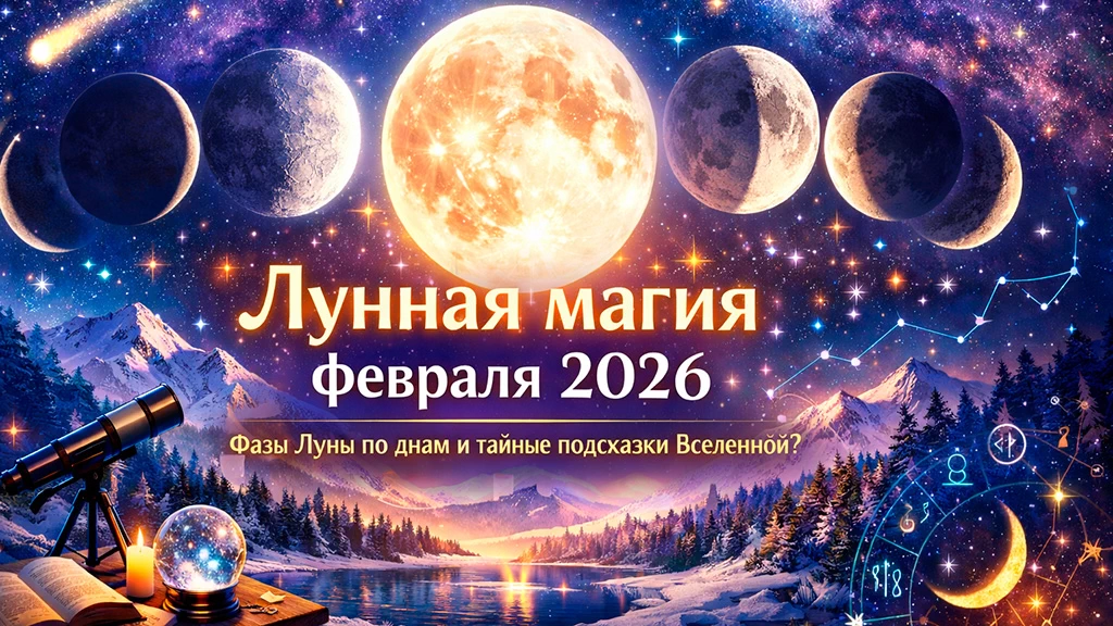 Фазы луны в феврале 2026 года по дням