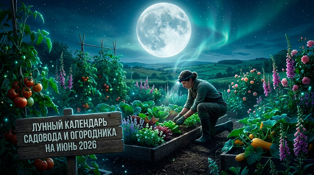 Лунный календарь садовода и огородника на июнь 2026