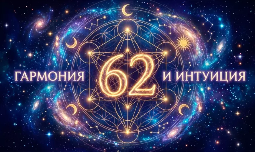 Значение числа 62 🌙 Почему эта цифра считается символом гармонии, интуиции и счастливых перемен