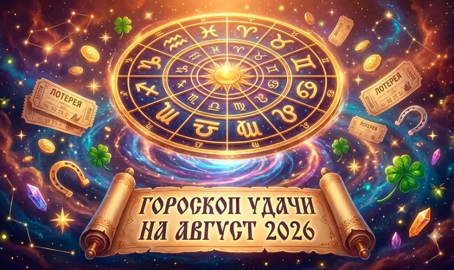 Гороскоп удачи на август 2026: кому звёзды подарят шанс на крупный выигрыш и неожиданный денежный успех