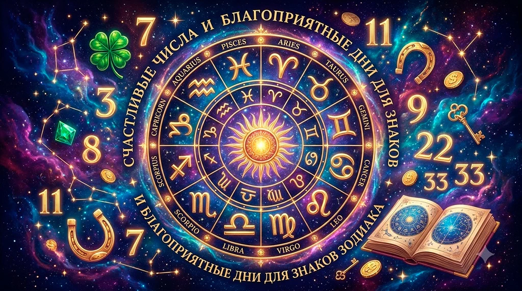 Счастливые числа и благоприятные дни для всех знаков Зодиака
